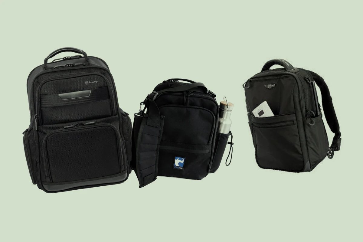 Travelpro Pilot Flight Backpack, StrongBags Stratos AdaptX, Flight Gear Stealth Bag