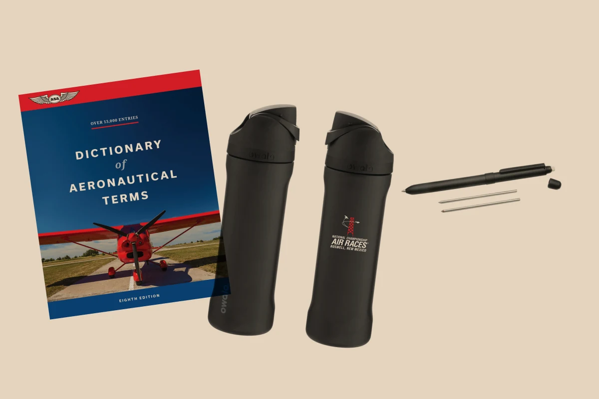 ASA Dictionary of Aeronautical Terms, 8th edition, Owala FreeSip 24 oz, Roswell Air Races, SKILCRAFT B3 Aviator pen