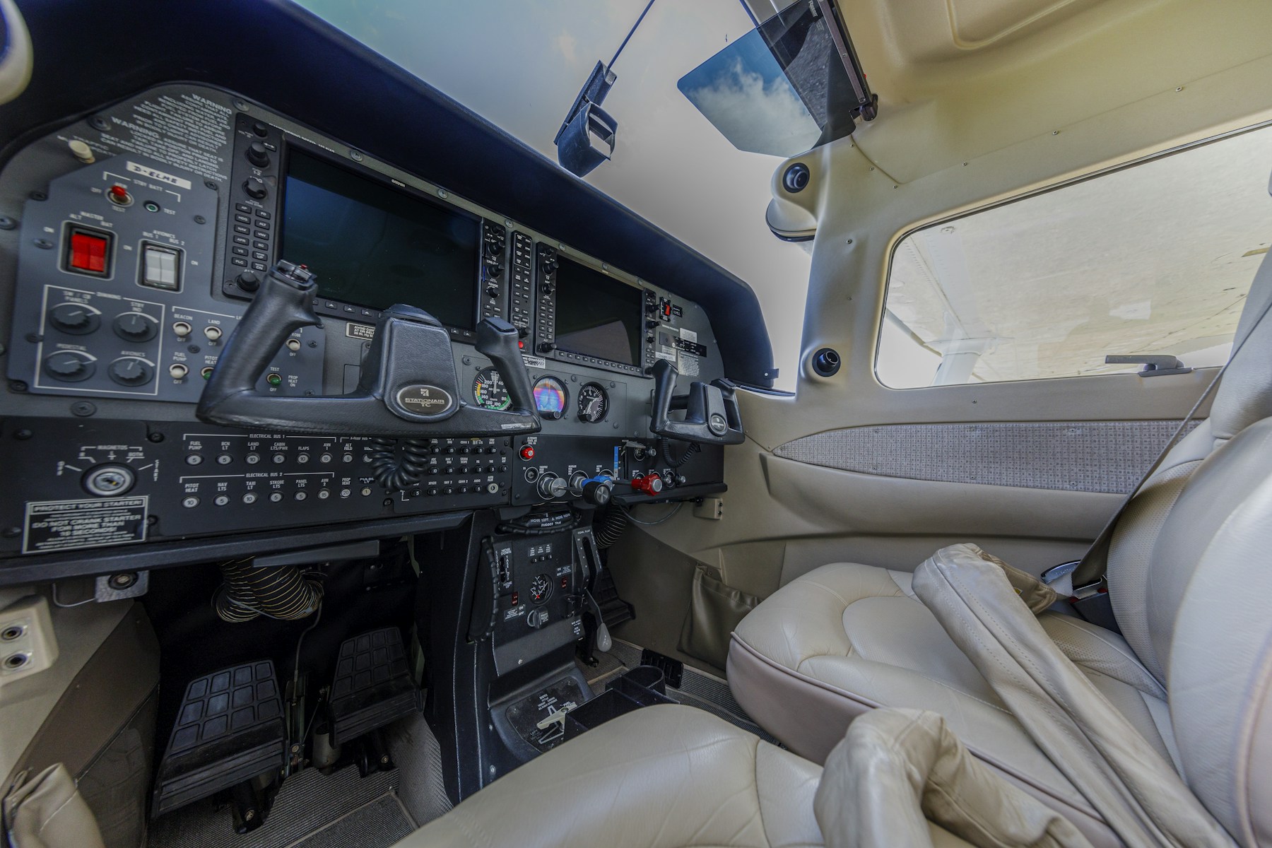The instrument panel of a real Cessna aircraft